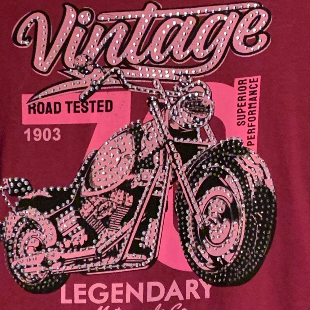 NWT Motorcycle Biker Bling shirt size small